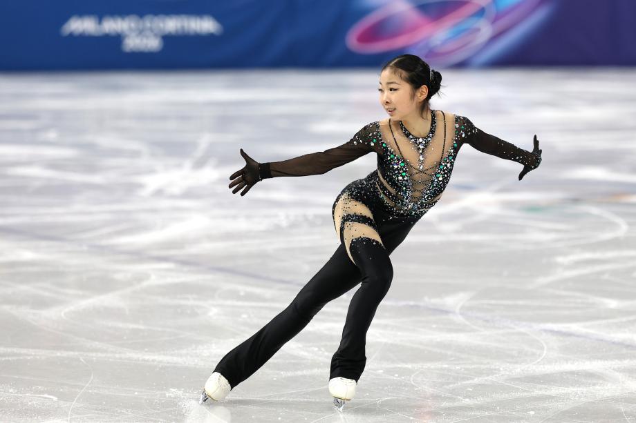 [图]冬奥会花样滑冰团体赛：小将张瑞阳获得59.83分